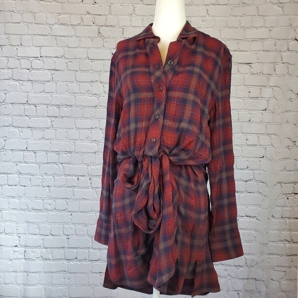 RAG & bone Falicia Plaid Tie Waist Shirt Dress NWT - Picture 8 of 11